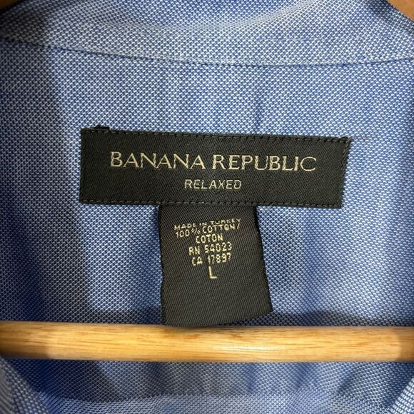 Banana Republic size large Men's Blue Cotton button down Shirt long sleeve - Picture 4 of 8